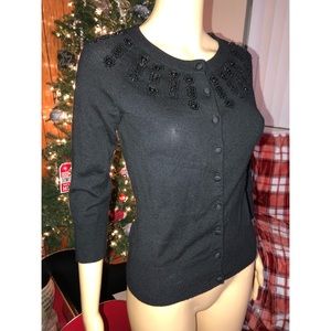 Banana Republic 3/4 Sleeve Embellished Cardigan